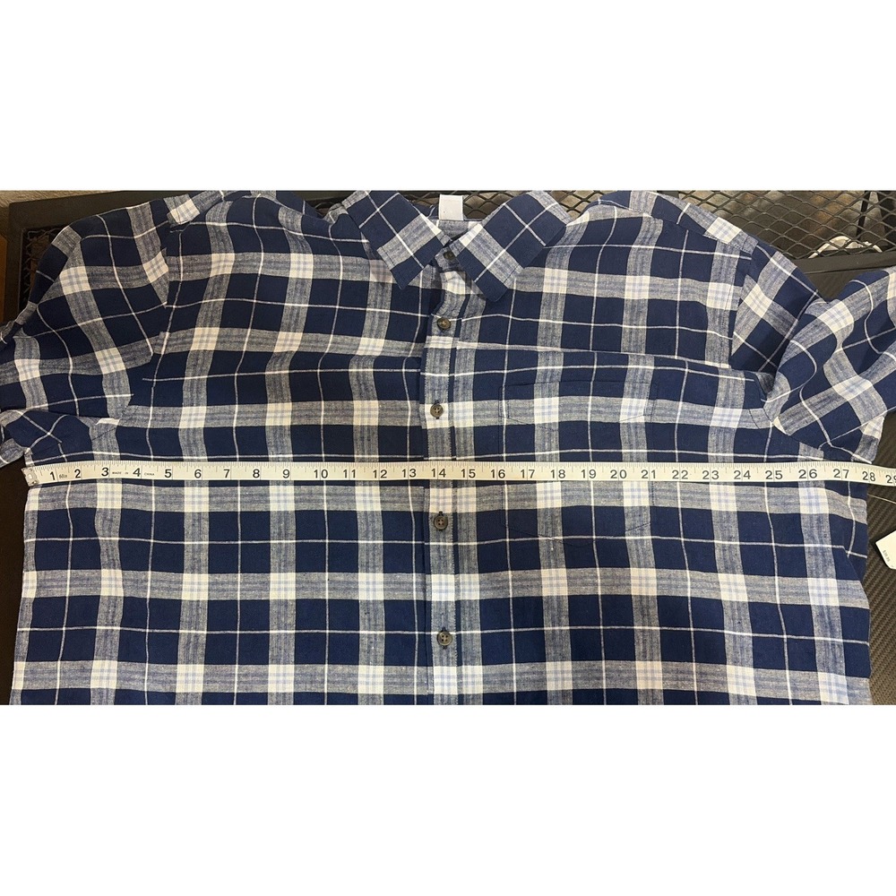 Old Navy Regular-Fit Plaid Linen-Blend Shirt XXL Buisness Casual - Picture 9 of 12